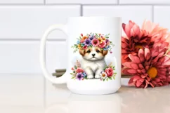 Cartoon-Style Puppy Flower Crown | Sublimation Clipart Product Image 2