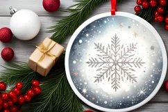 Round Christmas Ornament Sublimation|Clipart Product Image 2