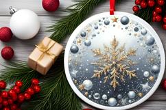 Round Christmass Ornament PNG Product Image 2