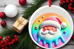 Round Christmas Ornament Sublimation|Clipart Product Image 1