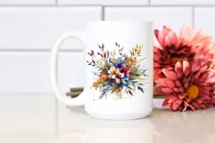 Colorful Lobelia Bouquet | Sublimation | Clipart Product Image 2