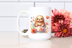 Sweet Baby Walrus in Tea Cup | Clipart Product Image 2