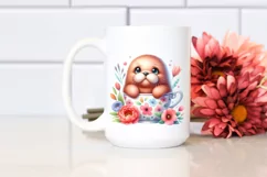 Sweet Baby Walrus in Tea Cup | Clipart Product Image 2