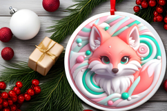 Round Christmass Ornament PNG Product Image 2