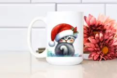a Cute Vibrant Cat with Christmas Decorations PNG Product Image 2
