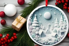 Christmas Scene Molten Candy Sublimation PNG Product Image 2