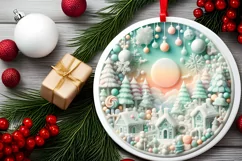 Christmas Scene Molten Candy Sublimation PNG Product Image 2
