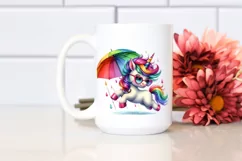 Cute Baby Unicorn Jumping PNG Product Image 2