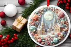 Christmas Scene Molten Candy Sublimation PNG Product Image 2