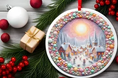 Christmas Scene Molten Candy Sublimation PNG Product Image 2