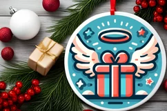 Round Christmas Ornament Sublimation|Clipart Product Image 1