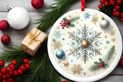 Round Christmas Ornament Sublimation|Clipart Product Image 2