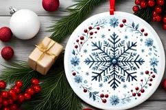 Round Christmas Ornament Sublimation|Clipart Product Image 2