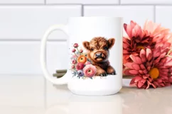 Cute Baby Highland Cow Sublimation Clipart Product Image 2