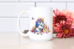Colorful Baby Unicorn Building Sandcastle PNG Product Image 2
