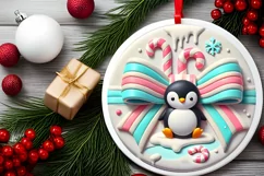 Round Christmas Ornament Sublimation|Clipart Product Image 1