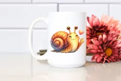Whimsical Snail Love Sign | Sublimation Clipart Product Image 2