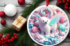 Round Christmas Ornament Sublimation|Clipart Product Image 1