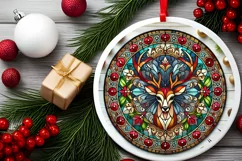 Round Christmas Ornament Sublimation|Clipart Product Image 1