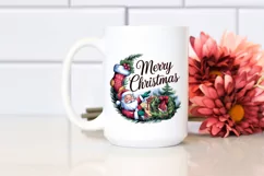 Santa Engraved Christmas Design PNG Sublimation Digital Product Image 2