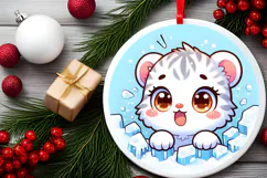 Round Christmass Ornament PNG Product Image 2