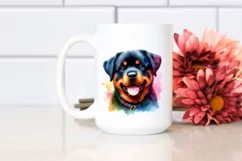 Watercolor Cute Colorful Rottweiler | Clipart Product Image 2