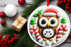 Round Christmas Ornament Sublimation|Clipart Product Image 1