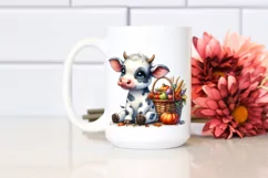 Baby Cow with Autumn Vegetables | Clipart Product Image 2