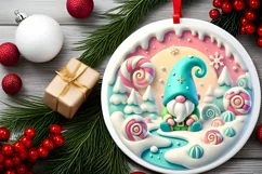 Round Christmas Ornament Sublimation|Clipart Product Image 2