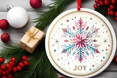 Round Christmas Ornament Sublimation|Clipart Product Image 2