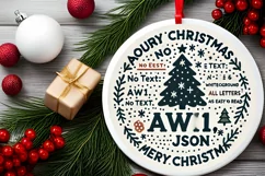 Round Christmas Ornament Sublimation|Clipart Product Image 1
