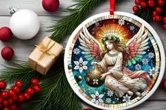 Round Christmas Ornament Sublimation|Clipart Product Image 1