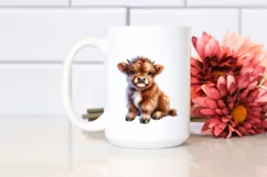 Cute Baby Highland Cow Watercolor Product Image 2