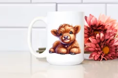 Cute Baby Highland Cow Watercolor Product Image 2