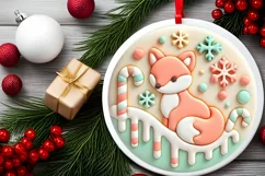 Round Christmas Ornament Sublimation|Clipart Product Image 1