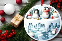 Winter Penguins Watercolor PNG Product Image 2