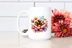 Baby Bee Sleeping in Flower Petals | Clipart Product Image 2
