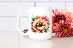 Baby Bee Sleeping in Flower Petals | Clipart Product Image 2