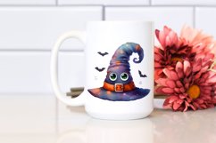 Funny Watercolor Halloween Hat Clipart Product Image 2