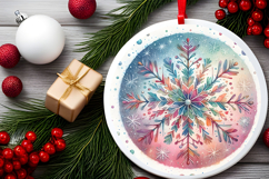 Round Christmass Ornament PNG Product Image 2