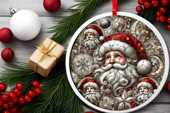 Round Christmas Ornament Sublimation|Clipart Product Image 1