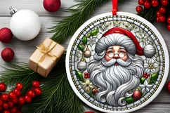 Round Christmas Ornament Sublimation|Clipart Product Image 1