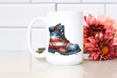 USA Color Boots Watercolor | Sublimation Clipart Product Image 2