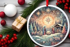 Round Christmas Ornament Sublimation|Clipart Product Image 2