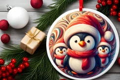 Round Christmas Ornament Sublimation|Clipart Product Image 1