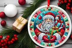 Round Christmas Ornament Sublimation|Clipart Product Image 1