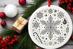 Round Christmas Ornament Sublimation|Clipart Product Image 1