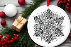 Round Christmas Ornament Sublimation|Clipart Product Image 1
