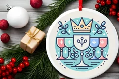 Round Christmas Ornament Sublimation|Clipart Product Image 1