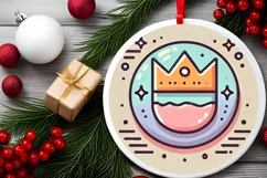Round Christmas Ornament Sublimation|Clipart Product Image 1